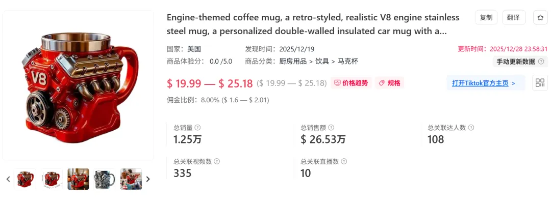 情绪马克杯在TikTok爆单，10天劲赚近200万！